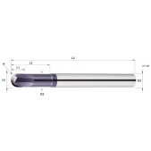 TK stopková fréza kopírovací QBP0206, 2x3mm, R1