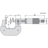 ACCUD 342-006-02 mikrometr 125-150mm s talířkovými měřicími plochami a aretací (0.01mm)