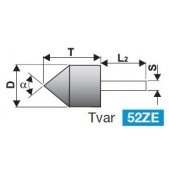 Brousící tělísko válcové kuželové se stopkou BRUSIVO 436539 /32861 4043.0015/ - T52 - 40x40-6x40 mm 90°