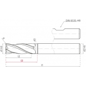 KARCAN 111410020W TK stopková fréza Z4 HRSA, 10x22/73mm