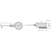 ACCUD 263-008-11 dlouhý výměnný dotek 30,5mm páčkový číselníkový úchylkoměr 0-0,8mm ( 0.01mm ) ciferník pr.  37,5mm