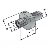 VDI závitovací držák pro rychlovýměnné adaptery bez délkové kompenzace 30 x M3-M14 - Vel.1 DIN 69880