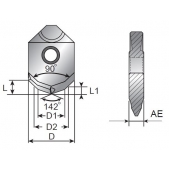 Břitová destička A23-1603-M8-ME,B350  ( 90°/142° ) pro NC navrtávák