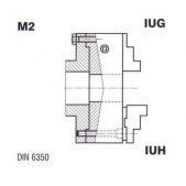 Sklíčidlo IUG 243809, 100/3-1-M2, 103120 - s tvrd. vněj. SCV a vnitř. SCN čelist. DIN6350