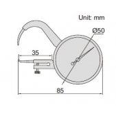 Číselníkový tloušťkoměr pro měření v drážkách 0-10 mm s přesností 0,1 mm INSIZE 2866-10