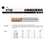 TK stopková fréza dokončovací do 70HRC V70E0606, pr. 6mm