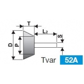 Brousící tělísko ploché kuželové se stopkou BRUSIVO 436170 /32461 3237.0015/ - T52 - 32/16x20-6x40 mm