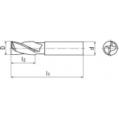 Fréza pro drážky per krátká, typ N, 2z, HSSCo8, DIN 327, DIN 1835A F220408 6,5x60/10