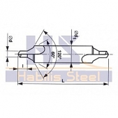 Vrták středící 60°, vybrušovaný, tvar B 221112 1 mm