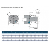 VDI držák pro vyvrtávací nože tvar E2-20x16 DIN 69880 (ISO 10889)