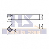 Soustružnický nůž ubírací ohnutý, levý 223713 12x12 mm S 20