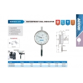 ACCUD 231-010-11 nárazuvzdorný+vodotěsný IP54 přesný číselníkový úchylkoměr 0-10mm ( 0,01mm ) s ouškem na zadní straně