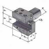 VDI radiální držák tvar B1-30x20x40 - pravý, krátký, s chlazením DIN 69880, (ISO 10889)