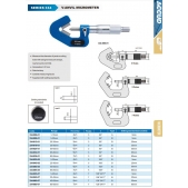 ACCUD 334-045-07 třmenový mikrometr 25-45mm s prizmatickými měřicími plochami 7 flute 128°34'17