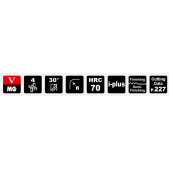 TK stopková fréza toroidní do 70HRC V70R0605, pr. 6mm, R0,5