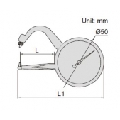 Číselníkový tloušťkoměr 0-10 mm s přesností 0,1 mm INSIZE 2862-102 - hloubka 60 mm