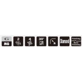 TK stopková fréza toroidní s dlouhým krkem pro obrábění grafitu SGRS02020, R0,2 / 2x2x20mm L50