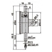 INSIZE 2308-3FA Číselníkový úchylkoměr 3mm / 0,01 ( bez ouška )