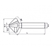 Záhlubník kuželový 90° s válcovou stopkou HSS 221625 28x90 mm