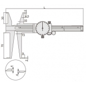 ACCUD 104-006-21 posuvné měřítko pro měření vnítřní drážky (0.02mm)