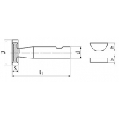 Fréza pro drážky úsečových per, HSSCo5, DIN 850, DIN 1835B F320015 38,5x8