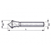 Odjehlovací záhlubník s válcovou stopkou HSSE 221625.3 15-20 mm /745 020/