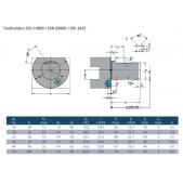 Radiální držák B4-25x16x30 - levý, krátký, DIN 69880, (ISO 10889)