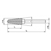 L0313 Technická fréza tvrdokovová FORM-TECH, kuželová s rádiusem