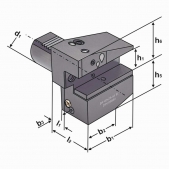 Radiální držák B4-40x25x44 - levý, krátký, s chlazením DIN 69880, (ISO 10889)