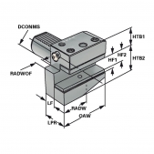 Radiální držák B2-50x32x55 - levý, krátký, DIN 69880, (ISO 10889)