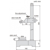 ACCUD 671-300-11 stojánek pro číselníkové úchylkoměry se stabilní základnou 390mm