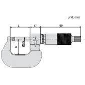 ACCUD 340-003-01 mikrometr 50-75mm s kulovou měřicí plochou na jedné straně, typ A (0.01mm)