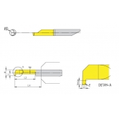 APG06.200.254.R100 nůž MINI zapichovací šíře 2,0mm s rádiusem R1,0, D.min. 6,2mm