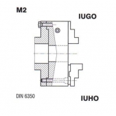 Sklíčidlo IUGO 243829,DIN6350, 100/4-1-M2, 104120 - s tvrd.vněj. SCV a vnitř. SCN čelist.