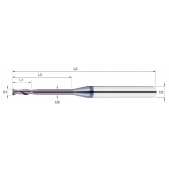 TK stopková fréza standardní s dlouhým krkem EFA01012, pr. 1mm