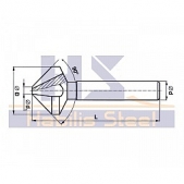 Záhlubník kuželový 90° s válcovou stopkou HSS 221625 7,8x90 mm