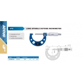 ACCUD 379-001-01 mechanický mikrometr 0-25mm s dlouhým vřetenem (0.01mm)