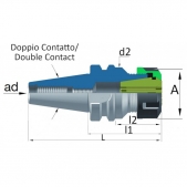 Kleštinový upínač ER DOUBLE CONTACT BT30 (AD) prodloužený H135 ER25