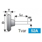 Brousící tělísko oboustranně zkosené se stopkou BRUSIVO 436735 /32951 2509.0015/ - T52 - 25x6-6x40 mm