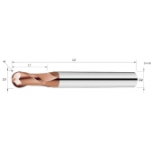 TK stopková kopírovací fréza s prodlouženou upínací částí QBLMX0808, 8 x 16, R 4
