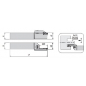 Zapichovací nůž čelní - levý 4mm, AAKT-IG-L-2525-pr. 140-200mm-4-T25