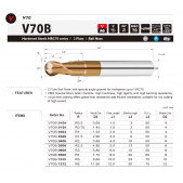 TK stopková fréza kopírovací do 70HRC V70B0104, pr. 1mm, R0,5