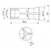 Upínací kleština 5C pr. 8mm , vnitřní tvar - šestihran
