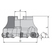 Fréza nástrčná čelní 43° AFM43-OD0504-D063-A22-Z06-H