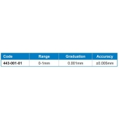 ACCUD 443-001-01 číselníkový tloušťkoměr 0-1mm ( 0.001mm )