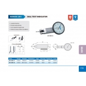 ACCUD 261-008-11 páčkový číselníkový úchylkoměr 0-0.8mm ( 0.01mm ) ciferník pr.  30mm