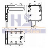 Pevný držák pro upichovací planžety - levý, BMT55x32