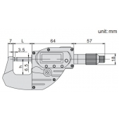 ACCUD 314-004-02 digitální mikrometr s rychloposuvem 75-100mm IP65 s datovým výstupem (0.001mm/0.00005