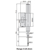 ACCUD 216-025-01 digitální úchylkoměr, s náhradní plochou zadní stranou / 25.4mm/1