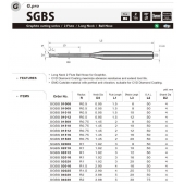 TK stopková fréza kopírovací s dlouhým krkem pro obrábění grafitu SGBS01516, R0,75 / 1x2x16mm L50